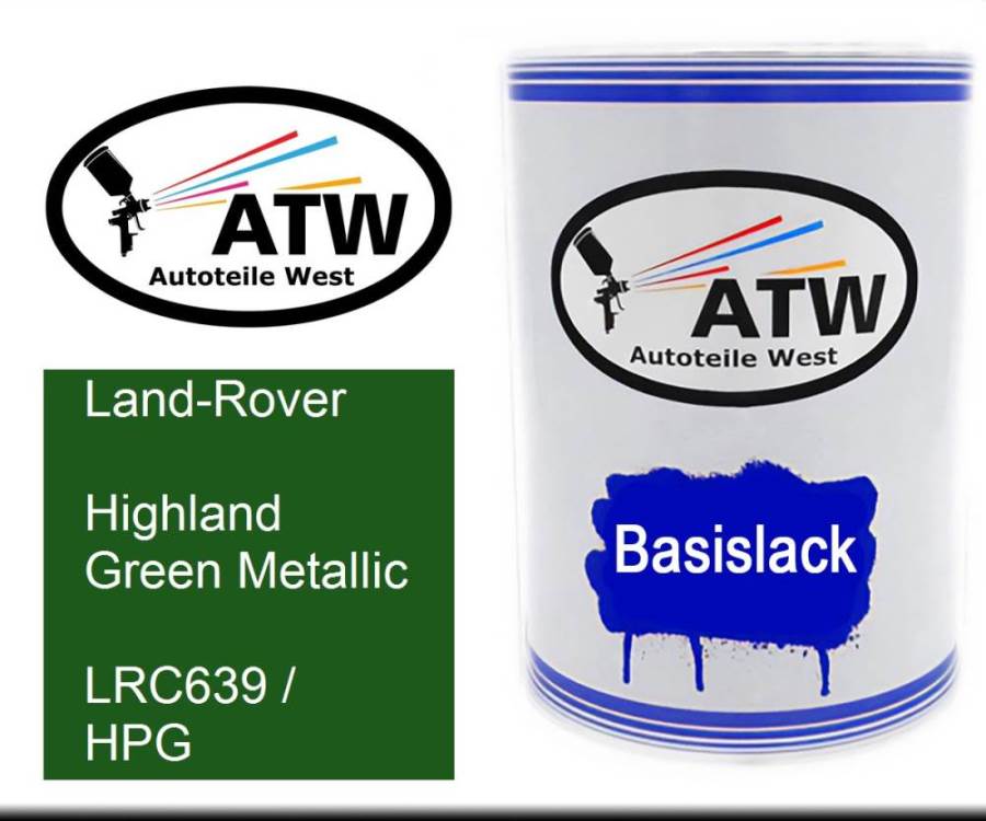 Land-Rover, Highland Green Metallic, LRC639 / HPG: 500ml Lackdose, von ATW Autoteile West.